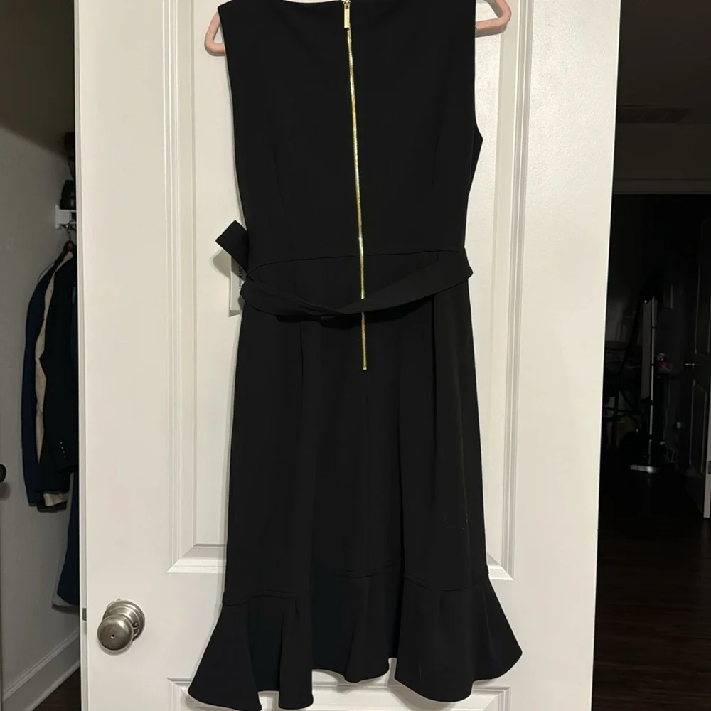 NWT Calvin Klein little black ruffle dress - Picture 5 of 5